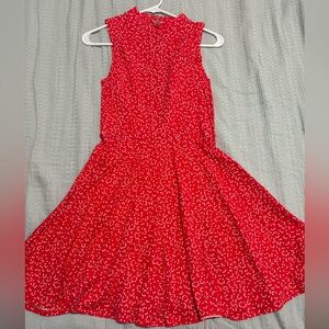 Kimchi Blue Red Top with White Heart Pattern